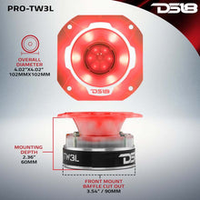Load image into Gallery viewer, DS18 4in Super Bullet Tweeter 250 Watts RMS 1.5in Titanium Vc 4 ohm RGB LED Lights