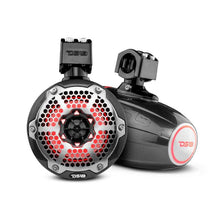 Load image into Gallery viewer, DS18 Marine And Powersports Towers 6.5in 100 Watts RMS RGB LED Lights Black Carbon Fiber