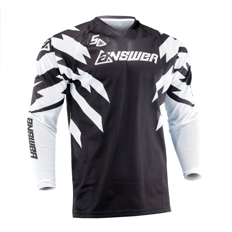 Answer 26 LE Syncron Rizz Vented Jersey Black/White/Cyan Youth - Small