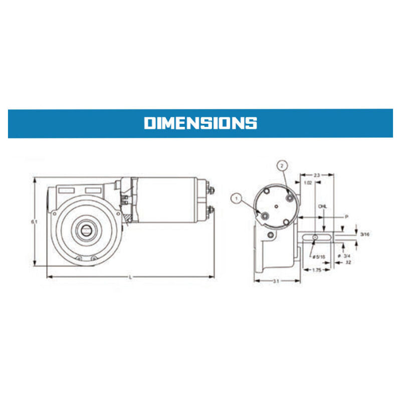 Superwinch Replacement Power Drive - .55hp 60:1 Ratio 12V 716727