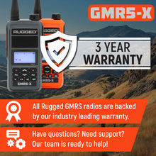 Load image into Gallery viewer, Rugged Radios Waterproof GMRS Handheld Radio with NOAA Alerts - FM Radio - Safety Orange