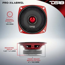 Load image into Gallery viewer, DS18 4in 100 Watts RMS 4 ohm Mid-Range Bullet Shallow Loudspeaker