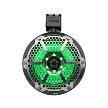 Load image into Gallery viewer, DS18 Marine And Powersports Tower 8in 125 Watts RMS RGB LED Lights Black Carbon Fiber