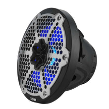 Load image into Gallery viewer, DS18 Hybrid Marine Speaker w/ Driver And RGB LEDs 8in 2-Way 350 Watts RMS 4 ohm Black w/ Covers