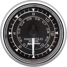 Load image into Gallery viewer, Autometer Chrono 2-1/16in 15PSI Digital Stepper Motor Manifold Pressure Gauge - Chrome 9750