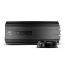 Load image into Gallery viewer, DS18 1-Chnl Amp 18000 Burst/0.67ohm 10000/1ohm 5800/2ohm 3500/4ohm Watts RMS w/ Voltmeter Black