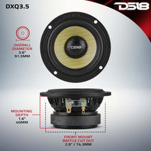 Load image into Gallery viewer, DS18 Deluxe Quality 3.5in Speaker 60 Watts RMS 4 ohm Yellow Straw + Composite Foam Cone Full Range