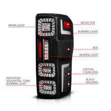 Load image into Gallery viewer, ANZO 23-26 Ford Super Duty LED Tail Light Seq Signal- Black Full- Pair 311492X