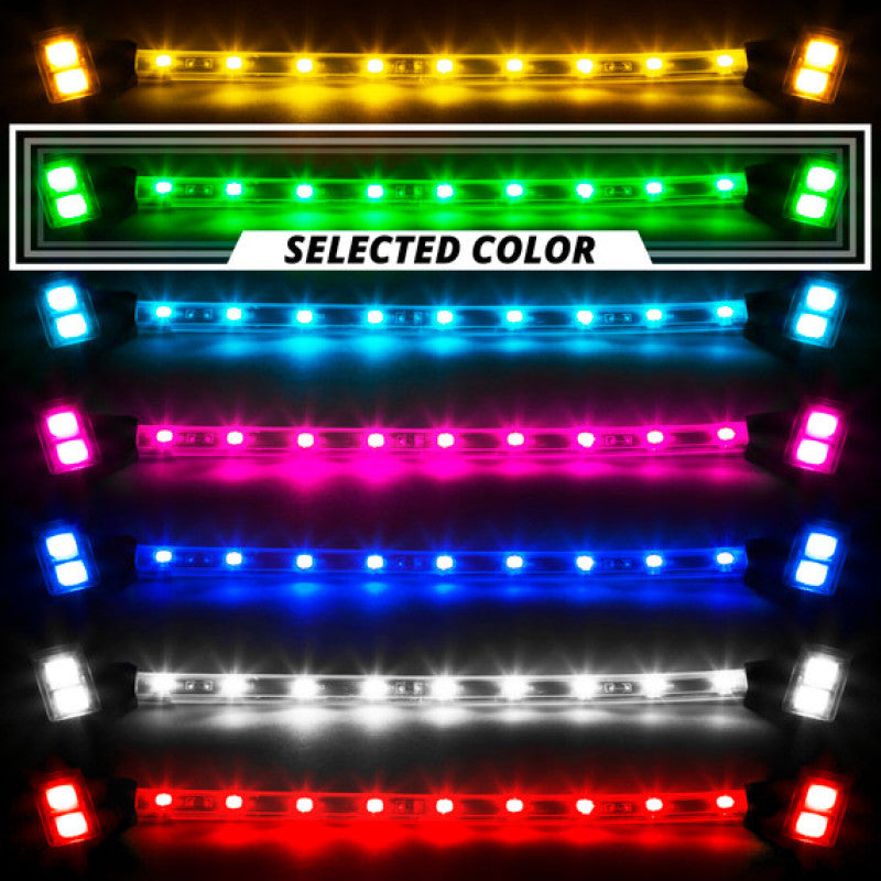 XK Glow Single Color XKGLOW LED Accent Light Motorcycle Kit Red - 8xPod + 2x8InStrips