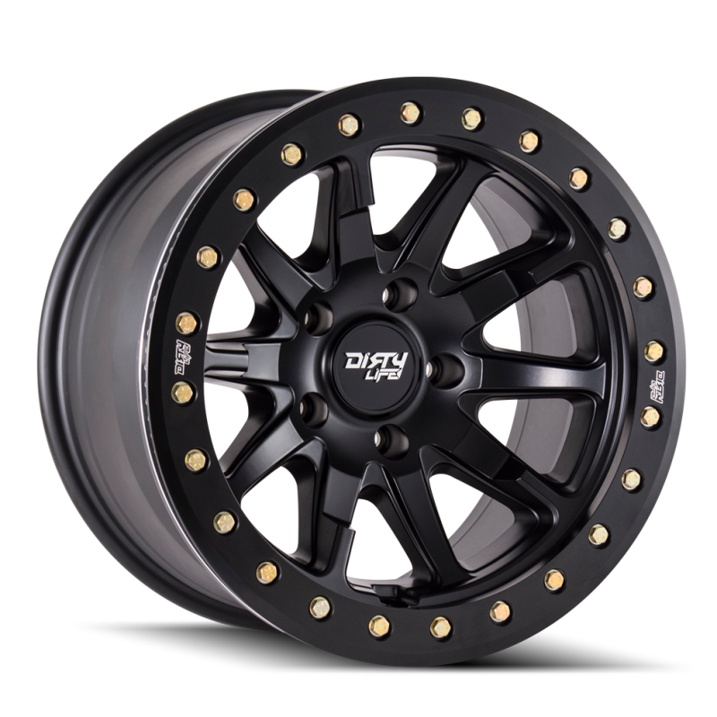 Dirty Life 9304 DT-2 20x9 / 5x139.7 BP / 12mm Offset / 87.1mm Hub Matte Black Wheel - Beadlock - GTR Auto