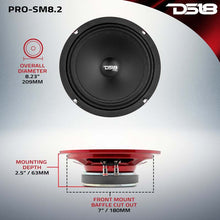 Load image into Gallery viewer, DS18 8in 250 Watts RMS 2 ohm Mid-Range Loudspeaker Shallow