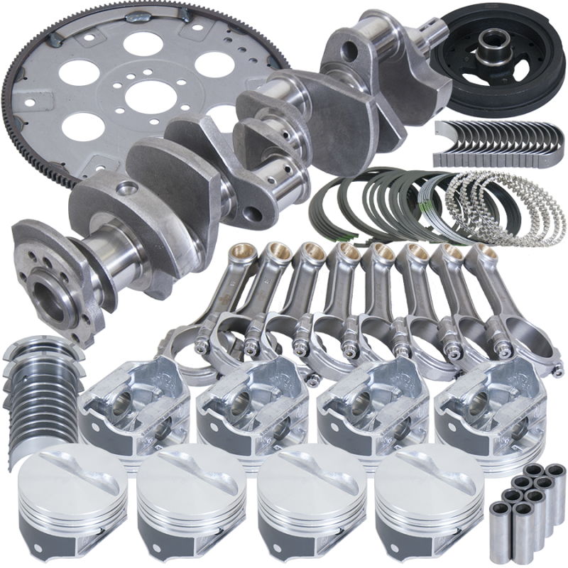 Eagle Chevy 350 1Pc 3.750in Crank 5.700in I-Beam Rods 4.030in Pistons 153 Tooth FP Balanced Assembly