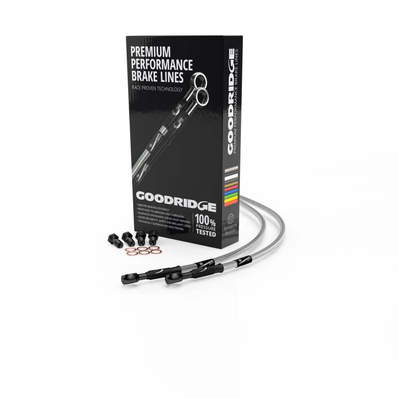 Goodridge 2008 Harley-Davidson FLHR/FLHRC (w/ABS) Black Front Brake Line w/Clear Fitting HD0091-1FB-CL