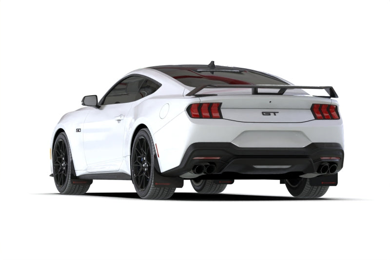 Rally Armor 2024+ Ford Mustang Black UR Mud Flap w/ Red Logo