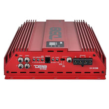 Load image into Gallery viewer, DS18 1-Channel Amp 9200 Burst/0.5ohm 5000/1ohm 3500/2ohm 2200/4ohm Watts RMS w/ Voltmeter Red