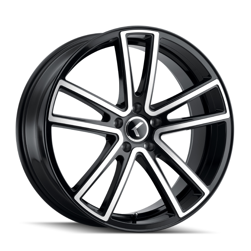 Kraze KR190 Lusso 22x8.5 / 5x114.3 BP / 38mm Offset / 72.62mm Hub Gloss Black Machined Wheel