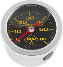 Load image into Gallery viewer, Bikers Choice 0-60 PSI Oil Pressure Gauge Black Face Stainless Bezel Liquid Filled Universal Custom