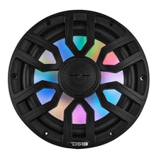 Load image into Gallery viewer, DS18 Marine 8in 2-Way 175 Watts RMS 4 ohm Digital LED Lights Bullet Tweeter Covers Included Black