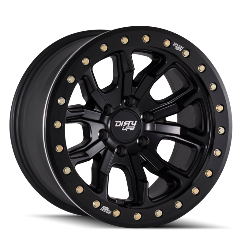 Dirty Life 9303 DT-1 17x9/8x165.1 BP/-12mm Offset/130.8mm Hub Matte Black Wheel - Beadlock - GTR Auto