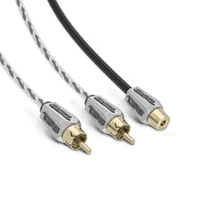 Load image into Gallery viewer, DS18 Level 3 RCA Wire Y Connector 1 Male to 2 Female Black