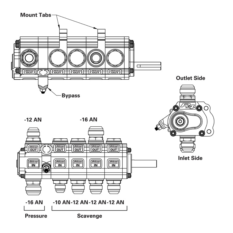 Peterson Fluid Systems R4 5-Stage Oil Pump - BH - Rear Drive