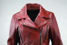 Load image into Gallery viewer, Kuryakyn Leather By River Road Arabian Spice Leather Jacket Red Womens - Small