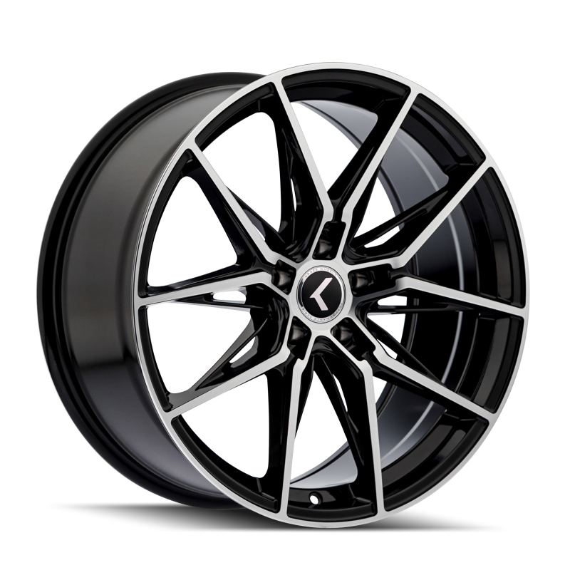 Kraze KR196 Evolve 19x8.5 / 5x112 BP / 40mm Offset / 66.56mm Hub Gloss Black Machined Wheel KR196-9845BM40