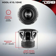 Load image into Gallery viewer, DS18 Hooligan High Excursion Subwoofer 15in 4000 Watts RMS 1 ohm DVC