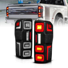 Load image into Gallery viewer, ANZO 23-26 Ford Super Duty LED Tail Light Seq Signal- Black Full- Pair 311492X