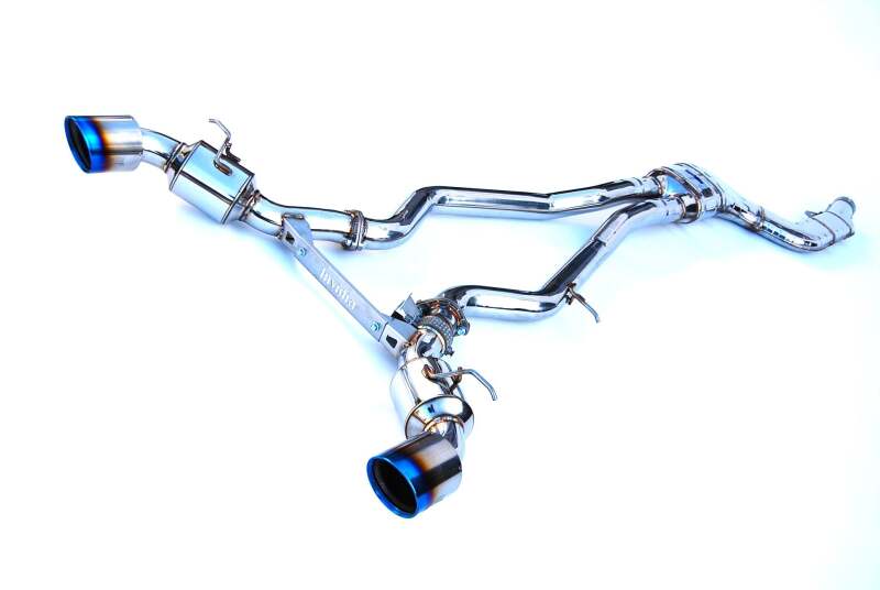 Invidia 2019+ Toyota Supra Dual N1 w/ Valve Rolled Titanium Tip Cat-back Exhaust HS19TSP4VGD1RT