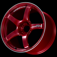 Load image into Gallery viewer, Advan TC4 18x7.5 / +48 Offset / 5x112 / 66.5mm Bore / Racing Candy Red and Ring