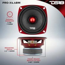 Load image into Gallery viewer, DS18 4in 100 Watts RMS 4 ohm Mid-Range Loudspeaker Bullet Loudspeaker