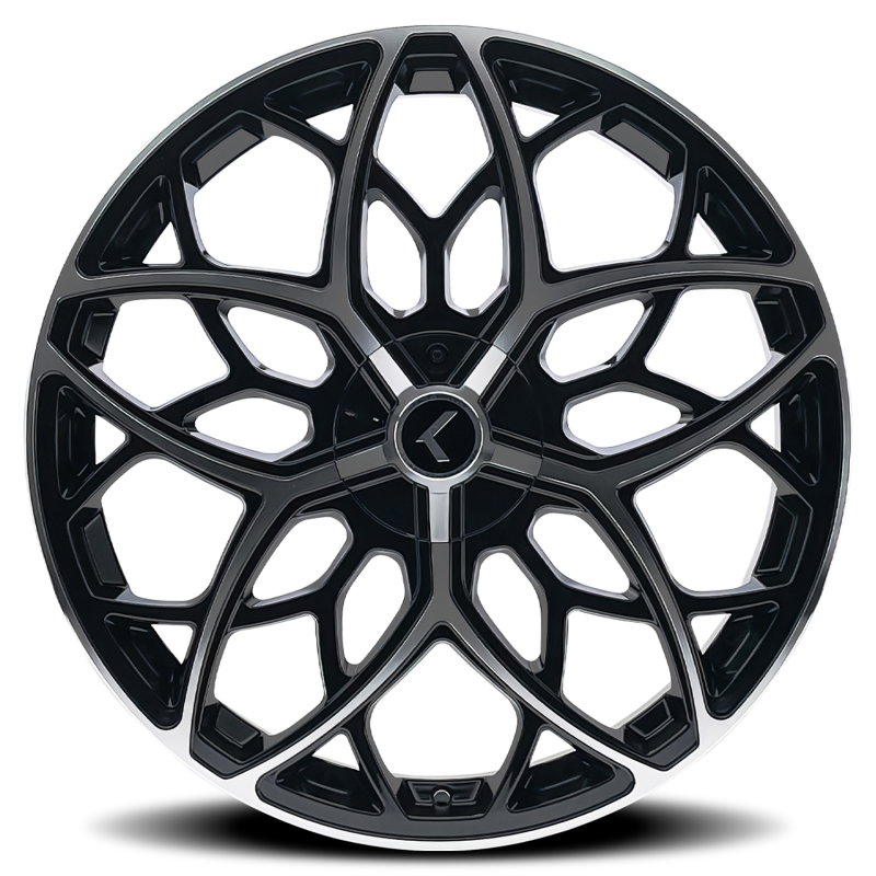 Kraze KR184 Ricochet 22x8.5 / 5x112/114.3 BP / 38mm Offset / 72.62mm Hub Gloss Black Machined Wheel