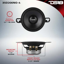 Load image into Gallery viewer, DS18 3.5in 100 Watts RMS 4 ohm Neodymium Full Range OEM Fitment Dashboard Loudspeakers