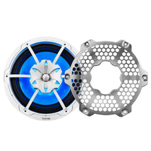 Load image into Gallery viewer, DS18 NXL-M Series Spkr w/ RGB LED Lights 10in 2-Way 200 Watts RMS 4 ohm Wht Grill Detached w/ Cover