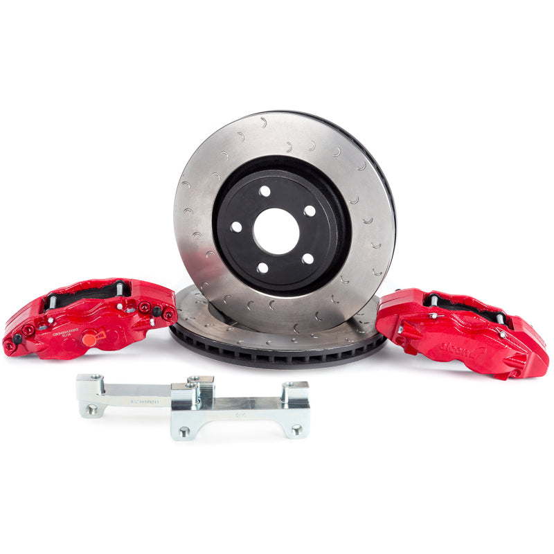 Alcon 2018+ Jeep JL 350x32mm Rotors 6-Piston Red Calipers Front Brake Upgrade Kit ALABKF1551K06