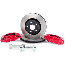Load image into Gallery viewer, Alcon 2007+ Jeep JK w/ 5x5.5in Hub 357x32mm Rotor 4-Piston Red Calipers Front Brake Upgrade Kit ALABKF5459AX13