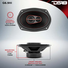 Load image into Gallery viewer, DS18 6x9in 60 Watts RMS 4 ohm 3-Way Coaxial Speaker System Universal Fit