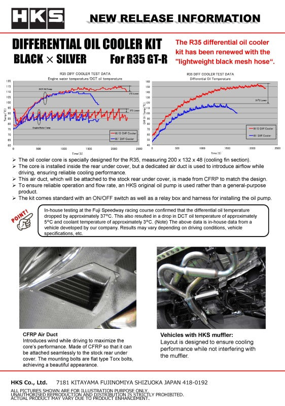 HKS DIFFERENTIAL OIL COOLER R35 GT-R BLK 27002-AN103