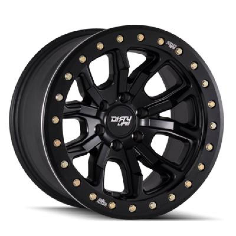 Dirty Life 9303 DT-1 17x9 / 5x127 BP / -12mm Offset / 78.1mm Hub Matte Black Wheel - Beadlock - GTR Auto