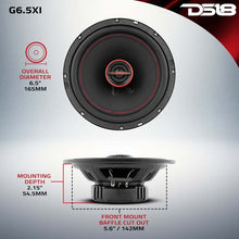 Load image into Gallery viewer, DS18 6.5in 50Watts RMS 4 ohm 2-Way Coaxial Speaker System Universal Fit