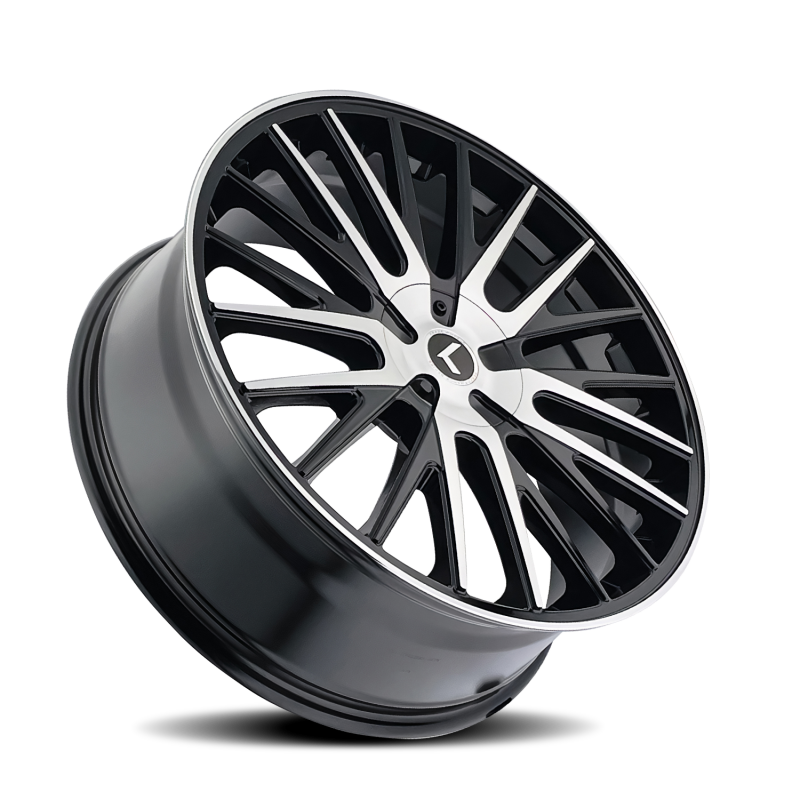 Kraze KR185 Double Down 17x8 / 5x112/120 BP / 38mm Offset / 74.1mm Hub Gloss Black Machined Wheel