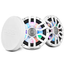 Load image into Gallery viewer, DS18 Marine 8in 2-Way 175 Watts RMS 4 ohm Digital LED Lights Bullet Tweeter Covers Included White