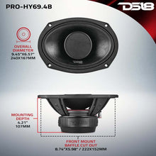 Load image into Gallery viewer, DS18 6x9in 250 Watts RMS 4 ohm Mid-Range Loudspeaker w/ Water Resistant Cone