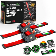 Load image into Gallery viewer, Rhino USA Retractable Ratchet Straps (2Pk 1Inx10Ft) Red