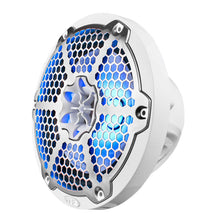 Load image into Gallery viewer, DS18 NXL-M Series Speaker w/ RGB LED Lights 8in 2-Way 125 Watts RMS 4 ohm White w/ Cover