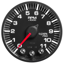 Load image into Gallery viewer, Autometer Spek-Pro Gauge Tach 2 1/16in 11K Rpm W/ Shift Light &amp; Peak Mem - Blk/Blk P336328