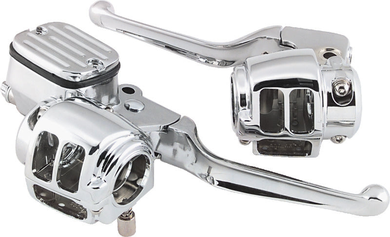 Bikers Choice 96-06 Big Twin 96-03 XL With 11/16 Bore Master Cylinder Chrome Handlebar Control Kit