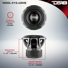 Load image into Gallery viewer, DS18 Hooligan High Excursion Subwoofer 15in 4000 Watts RMS 4 ohm DVC