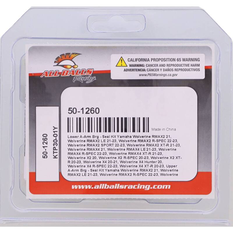 All Balls Racing 2020 Yamaha Wolverine X2 Front Lower A-Arm Bearing Kit, 2 Kits Req. Per Veh. 50-1260